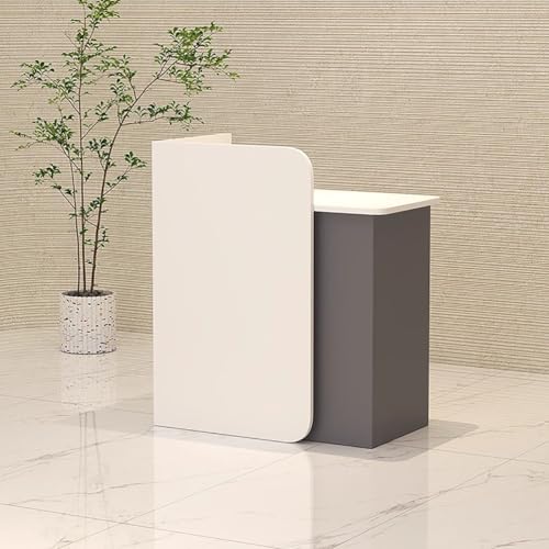 BK&MF 受付カウンター レジカウンター おしゃれ スリム引き出し付き企業フロントデスク 組み立てが簡単大容量収納 幅60-140cmお店 美容室 アパレルショップ 会社フロント,B,100x45x95cm(39x18x37inch)