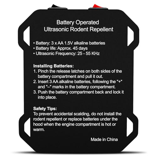 image for Loraffe Ultrasonic Rodent Repellent for Car Engine – Battery Powered