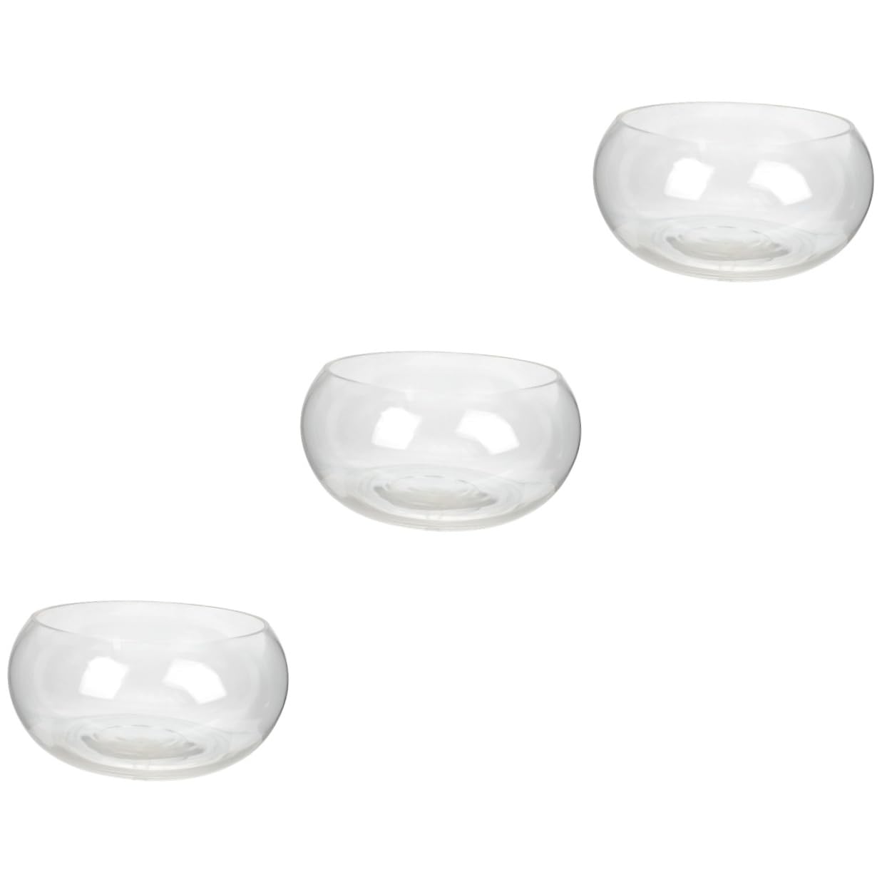 Kisangel 3 Piezas pecera Redonda de Escritorio Bol Equipo Maceta de Loto Redonda terrario Globo terráqueo Acuario pequeño Pecera Transparente Planta florero tazón de Burbujas de Vidrio