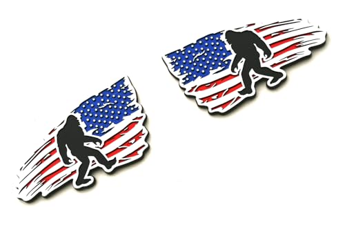 Emblemas de bandera americana Sasquatch azul cromado pegatinas 3D coche y moto 4