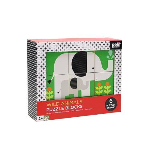 Image of Petit Collage Wild Animals Puzzle Blocks