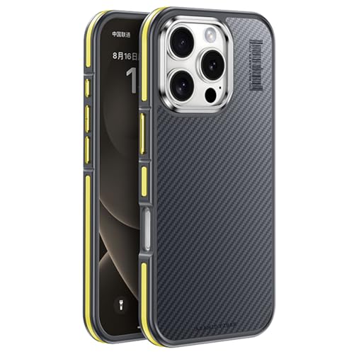 Coque iPhone 16 Kevlar aramide jaune étui mince antichoc MagSafe