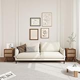 AVZEAR Mid Century Night Stand Set of 2, Wood Bedside Table Curved Round Edge Nightstands with 2 Drawers and Solid Wood Legs, End Table Side Table for Small Space, Dorm, Bedroom(Walnut) - Image 6