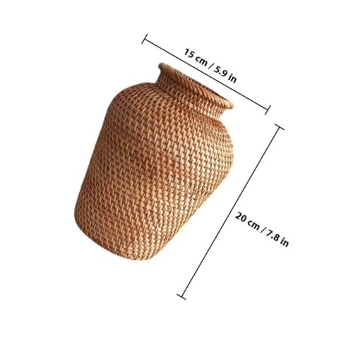 Vase en rotin anti-poussière SOLUSTRE la solution déco créative pour bureau et balcon