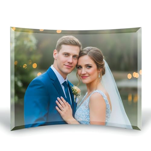 Ice Prints Curved 12"x10" Glass Photo Prints, Self Standing|Personalized Image