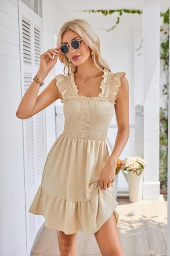 Robe mini d'été boho à volants pour femme chic décontractée - 3