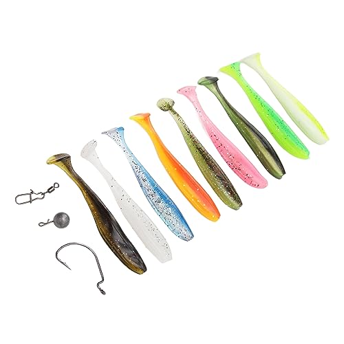 Conjunto de Isca Macia, Conjunto Portátil de Isca de Pesca de Silicone de Cor Brilhante de 7cm para