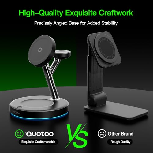 Ouotoo 3-in-1 MagSafe Charging Stand with Adjustable Blue Night Light — view 9