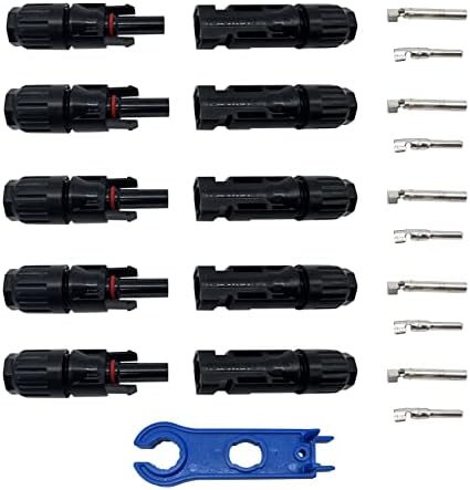 Solar Panel Connector, 5 Pairs MC4 Male/Female Connector for Solar Panel Systems Solar Panel Adaptor