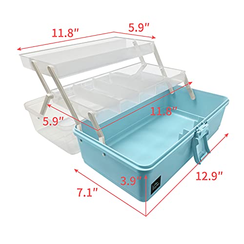 Belaxed Craft Organizers And Storage Box, 3-Layers Multifunctional Plastic Sewing Organizing Box With Handle, For Medicine, Art Supply, Makeup, Nail, Hair Accessories, Perfect Organizer Bins For Room #TOP2