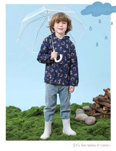 Image of COSLAND Toddler Boys Girls Rain Jacket Waterproof Hooded Raincoat, 2-5T