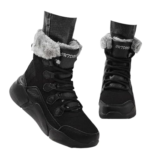 Generisch Botas de nieve para mujer forradas: botas de invierno antideslizantes pies anchos botas de nieve gruesas botas de nieve cálidas al aire libre botas de invierno botas térmicas, 01 negro, 41