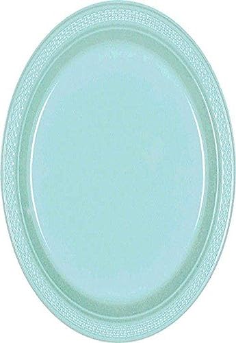 Vibrant Round Robin's Egg Blue Plastic Plates - 10