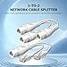 FINEANDENG Ethernet Cable Splitter 1 Pair of Waterproof RJ45 Splitter 1 to 2 Way Dual Ethernet RJ45 Converter Kit for Routers,Set-Top Boxes,Surveillance Cameras,etc