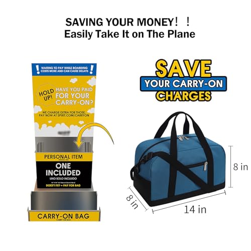 Image of Apenze Small Gym Bag 14 inch lightweight Carry On Mini Duffel Bag for Travel Sport - Blue
