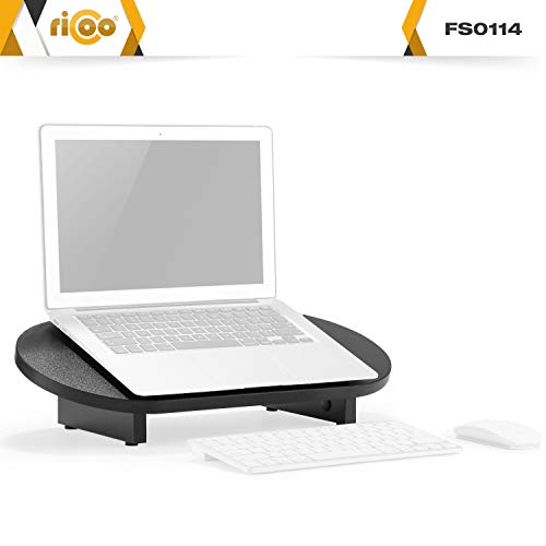 RICOO Laptop Stand for Desk FS0117 in Black Dimensions 48x24x13cm Notebook & Convertible Screen Riser Display Table-Top Pedestal Shelf - Image 2