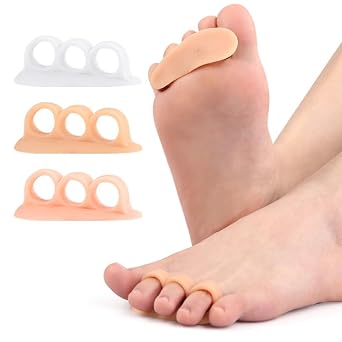 Silicone Toe Correctors and Protectors Hammertoe Relief Loops Soft Toe Spacer Foot Care for Women and Men 5 Pairs White-5 Pairs