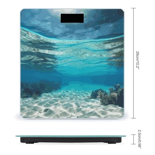 Báscula digital de baño con vidrio templado y pantalla LCD miniatura 2