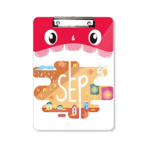 Porte-bloc septembre A4 grand format rigide avec pince de serrage