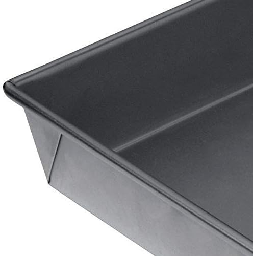 KitchenCraft Chicago Metallic Baking Tray, Square Cake Tin, Non-Stick, Deep Cake Tin, Carbon Steel, Square, 23cm (9"), Grey