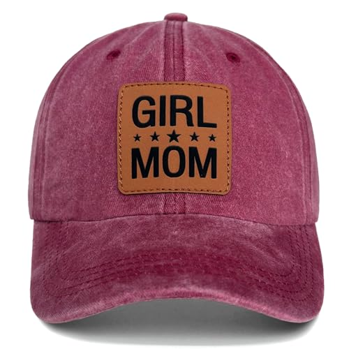 Image of Mother Mama Mom Hat for Women Leather Patch Baseball Mom Trucker Cap Gifts for Mothers Day Birthday