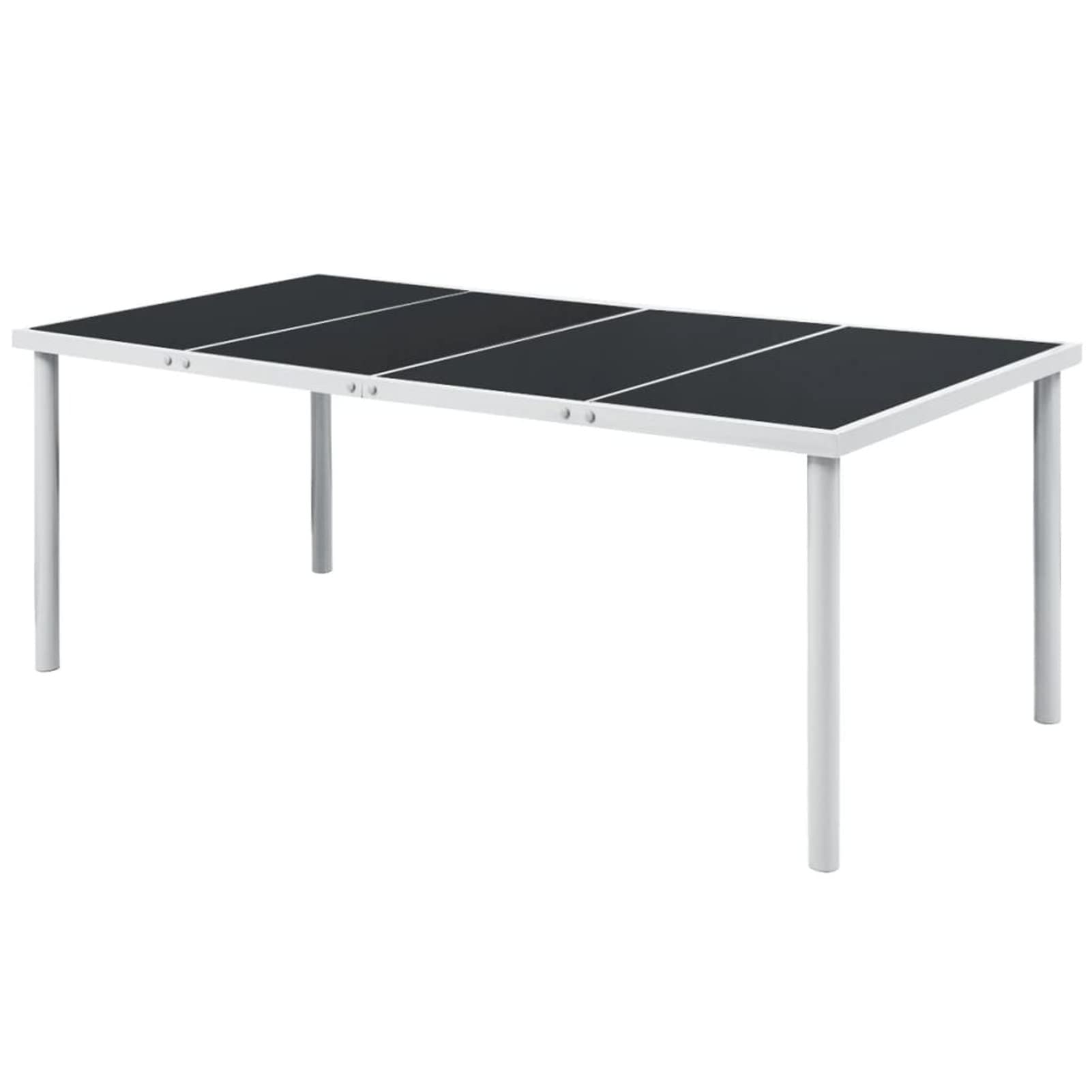 ARKEM Mesa de jardín de Acero Negra 190x90x74 cm Mesas Extensibles De Terraza Mesa Alta Exterior