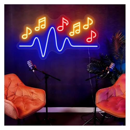 Enseigne lumineuse au néon avec variateur d'intensité et motif note de musique