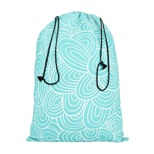 Image of ArtzFolio Hand-Drawn Waves D2 | Reusable Sack Bag | Bag for Gym, Storage, Vegetable & Travel
