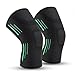 CHYLMAPHEN 2 Pcs Basketball Knee Brace Sports Breathable Elastic Leg Knee Pads Sleeve Men Women for Volleyball Football Dance Yoga Tennis Running(Green,L)