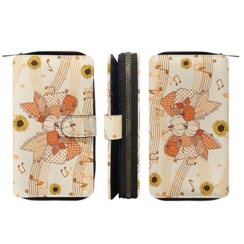 Image of COEQINE Ladies Wallets Pink Leopard Heart Black Printed Leather Phone Long Clutch Purses Check Coin Change Holder