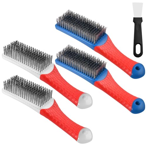 Brosse pour enlever la rouille de la voiture et nettoyer la grille du barbecue en acier x4