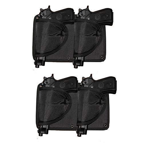 Pack of 2 Universal Double Holster Hold 4 Pistols - Safely Mount a Handgun Almost Anywhere -Sets of Screws included for mounting on surfaces of metal, wooden, concrete- Holds Nearly Any Size Pistols