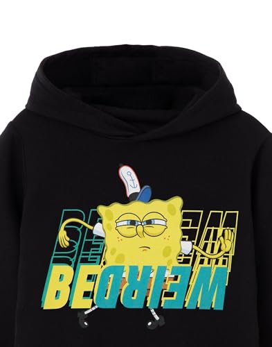 Sweat à capuche Bob l'Éponge noir pour garçon et adolescent