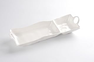 Pampa Bay Shatterproof Melamine Chip and Dip, 18.5 x 5.5 Inch, Food, Freezer, Dishwasher Safe, White