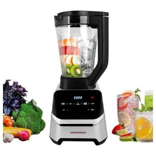 GASTROBACK Standmixer Hochleistungsmixer 2000 Watt - 2L Tritanbehälter, 40.000 UPM, 7 Programme (Suppenkocher, Smoothie, Eiswürfel) - Profi Mixer Smoothie Maker, Food Processor und Blender in einem