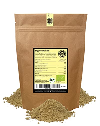 Uncle Spice BIO Ingwer Pulver - 200g Ingwer-Wurzel fein gemahlen in PREMIUM-BIO-QUALITÄT - Ginger powder, Ingwerpulver… - Image 3