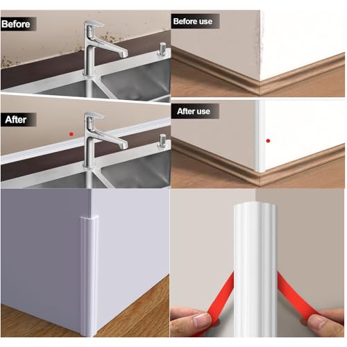 Coving para techos con protector de bordes autoadhesivo y moldura de pared impermeable 6