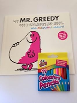 Amazon | Mr Men MR GREEDY Copy Colouring Book Story with Stickers & 12 ...
