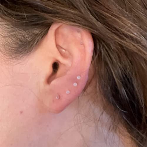 MODRSA Clear Earrings Plastic Earrings for Sports 16g Clear Cartilage Earrings Stud Plastic Helix Tragus Earring Medusa Monroe Piercing Retainer Clear Lip Rings Labret Retainers for Work Surgery3