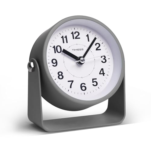 Analog-Alarm-Clock-Silent-Non-Ticking-Quartz-Movement-Battery-Operated-with-Snooze-On-Demand-Light-Easy-to-Set-Gentle-Wake-Bedside-Desk-Clock-Ideal-for-Home-Travel-Office-Gray Analog Alarm Clock, Silent Non-Ticking Quartz Movement, Battery-Operated with Snooze & On-Demand Light, Easy to Set Gentle Wake Bedside Desk Clock, Ideal for Home, Travel, Office (Gray) - Image 1