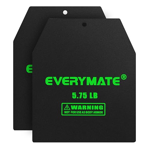 EVERYMATE Tactical Weighted Vest Plates 3.75/5.75/8.75/14.5/19.75LB Pairs Insert Weighted Vest Plates- Contoured Ergonomic Fit WODs Strength Training Running Weight Plates for Vest