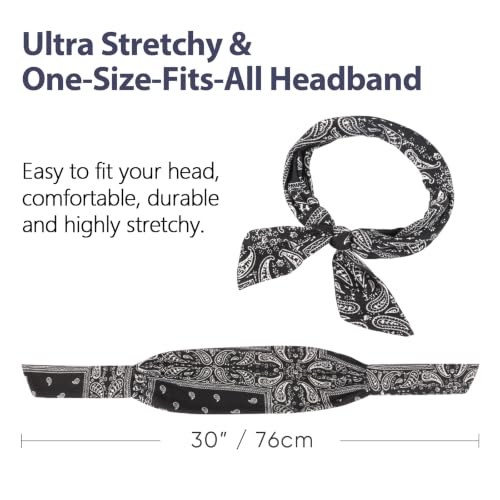 Image of DRESHOW 6 PCS Adjustable Headbands for Women Knotted Headbands Elastic Non-Slip Fashion Hair Bands for Workout Sports Running Yoga