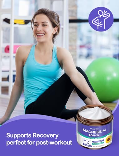 Magnesium Lotion with Arnica - Magnesium Cream for Sleep & Pain, Muscle Relaxation, Deeply Soothing Formula for Daily Hydration - Lavender