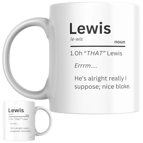 Designs of note! Lewis Personalised Ceramic Mug | ‘Oh “That” Lewis Funny Custom Novelty Name Gift