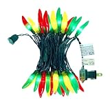 LUCKY SHINE 35 LED Red Green and Yellow Chili Pepper Lights, UL Listed Colored Decorative Lighting String 18 Ft, for Christmas, Thanksgiving, Easter, Kitchen, Patio, Living Room.