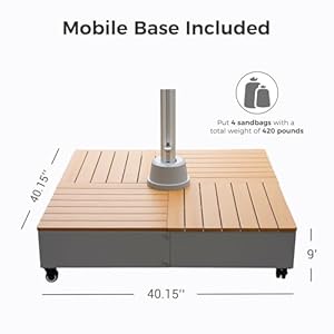 Grand patio 10x13 FT Patio Umbrella with Base, Acrylic Outdoor Cantilever Aluminum Umbrella, 5-Year-Non-Fading Rectangular Offset Umbrella with Cover for Poolside, Deck, Backyard, Gray Pole Grand patio 10×13 FT Patio Umbrella with Base Acrylic Outdoor Cantilever Aluminum Umbrella 5 Year Non Fading Rectangular Offset Umbrella with Cover for Poolside Deck Backyard Gray Pole