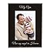 CustomGiftsNow My Opa Now My Angel in Heaven Laser Engraved Faux Leather Black Leatherette Wall Hanging/Tabletop Picture Group Family New First Time Seeing Grandchild Baby Photo Frame
