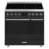 SMEG C92IPMB2 90 cm Electric Induction Range Cooker - Matte Black