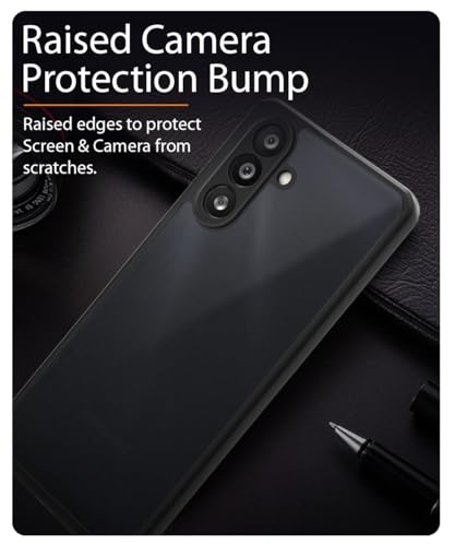 Image of WOW IMAGINE Translucent Hybrid Back Case Cover for Samsung Galaxy M34 5G | F34 5G Smoked Matte Back | Shock Proof 360 Degree Protection | Protective Hard Case - Matte Black