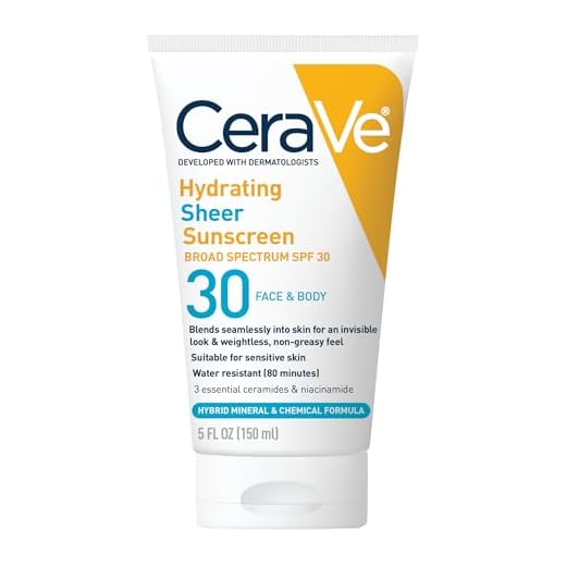 CeraVe Hydrating Sheer Sunscreen SPF 30 with Hyaluronic Acid, 5oz